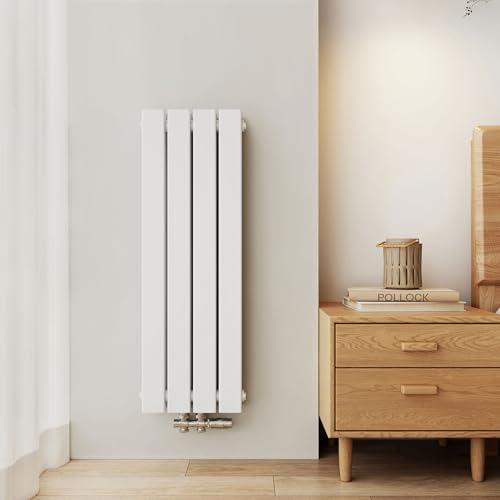 EMKE Heizkörper Klein 900x300 mm, Vertikal Heizkörper Flach Badezimmer Flachheizkörper Mittelanschluss Design Paneelheizkörper Doppellagig Wandheizkörper 446 Watt Weiß von EMKE
