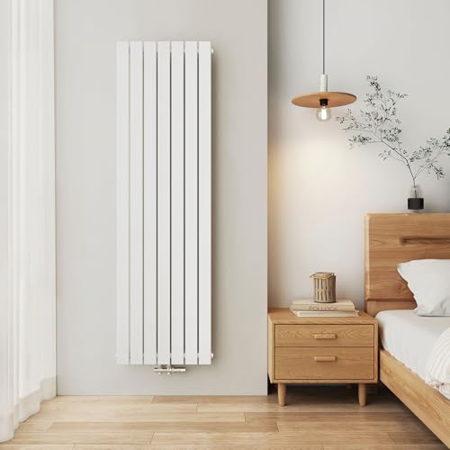EMKE Heizkörper Vertikal 1800x540 mm, Flachheizkörper Mittelanschluss Design Heizkörper Flach Paneelheizkörper Einlagig Wandheizkörper Weiß 1107 Watt von EMKE