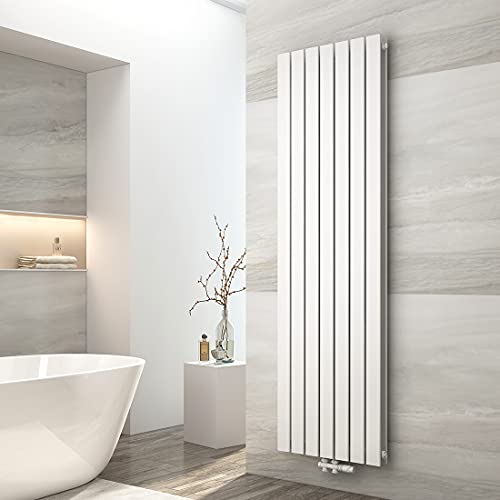 EMKE Heizkörper Vertikal 1800x540mm, Flachheizkörper Mittelanschluss Design Heizkörper Flach Moderne Paneelheizkörper Doppellagig Wandheizkörper Weiß 1949 Watt von EMKE