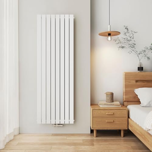 EMKE Heizkörper Vertikal 1800x620 mm, Flachheizkörper Mittelanschluss Design Heizkörper Flach Paneelheizkörper Einlagig Wandheizkörper Weiß 1265 Watt von EMKE