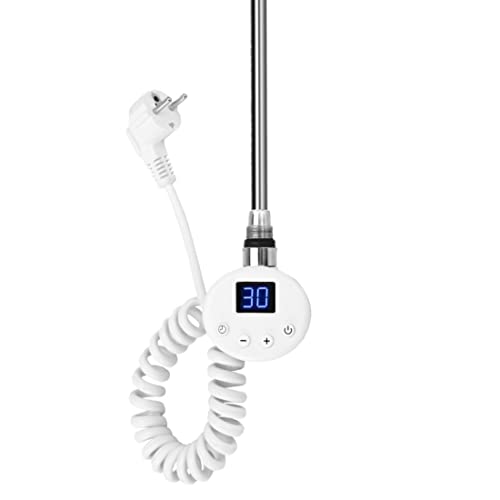 EMKE Heizstab mit Thermostat für Badheizkörper 900W, Heizpatrone aus Edelstahl für Heizkörper Handtuchheizkörper Handtuchwärmer Elektrisch Weiß von EMKE