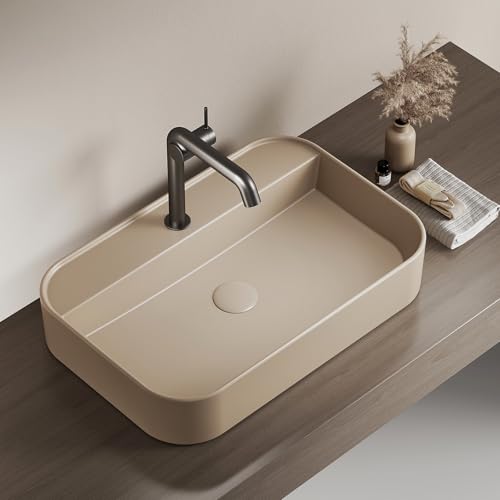 EMKE Keramik-Waschbecken, rechteckig, 60 x 40 x 11 cm, Beige matt EMKE Keramik-Waschbecken, rechteckig, 60 x 40 x 11 cm, Beige matt von EMKE