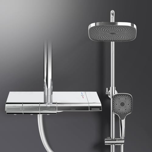 EMKE Klassisch Duschsystem mit Thermostat Duschsystem, Duschsäuleset mit Brausestange, Handbrause mit 3 Strahlstärken, Regendusche Duschsystem, Duscharmatur mit thermostat,Chrom EMKE Klassisch Duschsystem mit Thermostat Duschsystem, Duschsäuleset mit Brausestange, Handbrause mit 3 Strahlstärken, Regendusche Duschsystem, Duscharmatur mit thermostat,Chrom von EMKE