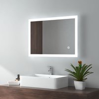 Led Badezimmerspiegel 50x70cm Badspiegel mit Kaltweißes Licht und Touch-Schalter (Modell c) - Emke von EMKE