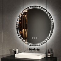 EMKE LED Badspiegel Rund 70cm Smart Touch Beleuchtung mit Antibeschlag 3 Farbtemperaturen und Speicherfunktion EMKE LED Badspiegel Rund 70cm Smart Touch Beleuchtung mit Antibeschlag 3 Farbtemperaturen und Speicherfunktion von EMKE