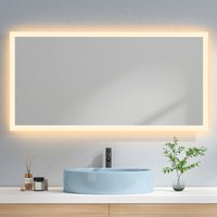 Led Badspiegel mit Beleuchtung Badezimmerspiegel Wandspiegel, Modell c, 120x60cm, Warmweißes Licht - Emke von EMKE