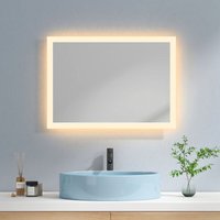 Led Badspiegel mit Beleuchtung Badezimmerspiegel Wandspiegel, Modell c, 50x70cm, Warmweißes Licht - Emke von EMKE