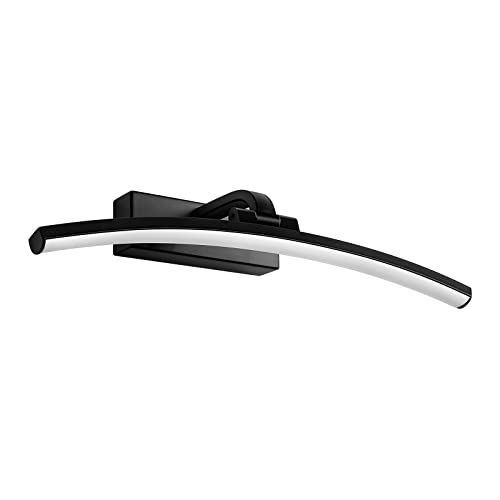 EMKE LED Spiegellampe Badezimmer Spiegelleuchte 40 cm, 180° Drehbar Spiegellampen Spiegel BadSpiegelschrank Beleuchtung 4000K, Badlampe Spiegelbeleuchtung Badspiegelleuchten Schwarz von EMKE