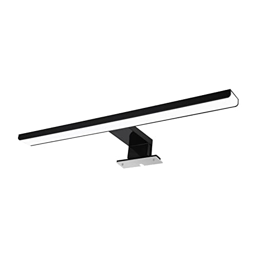 EMKE LED Spiegelleuchte Bad 40cm 8W 6000K IP44 Schutzart, Kaltweiß Spiegellampe Badezimmer Spiegelleuchten 85-260V Spannungsbereich, Badezimmerspiegel Badspiegelleuchten Spiegellampen Schwarz von EMKE