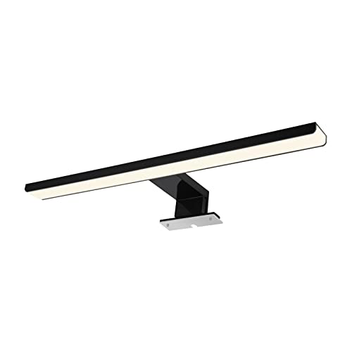 EMKE LED Spiegelleuchte Badezimmer 40cm 8W 4200K IP44 Schutzart, Spiegellampe Bad Spiegelleuchten Neutralweiß 85-260V Spannungsbereich, Badezimmerspiegel Badspiegelleuchten Spiegellampen Schwarz von EMKE