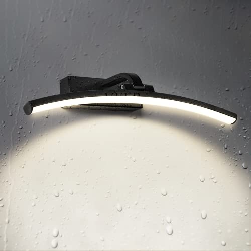 EMKE LED Spiegelleuchte Spiegellampen für das bad spiegelleuchte badezimmer 40cm, 180° drehbar spiegelleuchte led BadSpiegelschrank Beleuchtung 4000K, einfache Installation Schrankleuchte(Schwarz) von EMKE