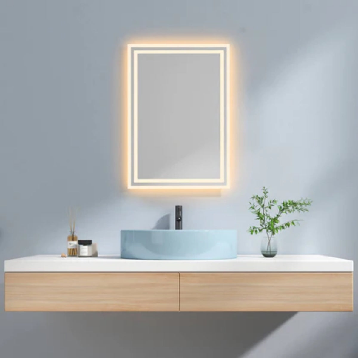 Rechteckiger LED-Badspiegel Rechteckiger LED-Badspiegel von EMKE