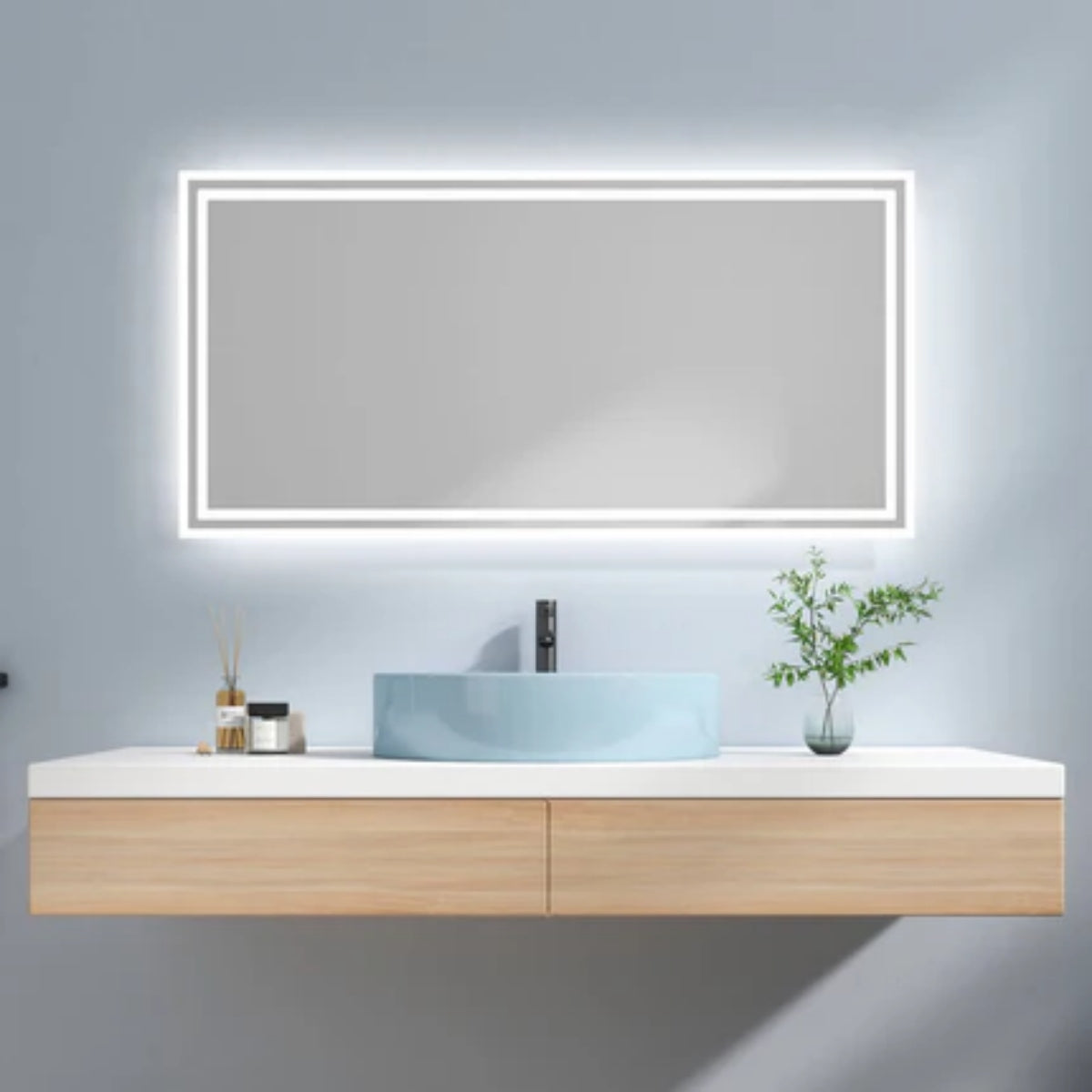 Rechteckiger LED-Badspiegel Rechteckiger LED-Badspiegel von EMKE