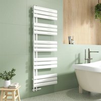 EMKE Oval Badheizkörper Handtuchhalter 1430x400 mm Handtuchheizkörper Seitenanschluss Handtuchheizkörper Warmwasser Weiß 484 Watt von EMKE