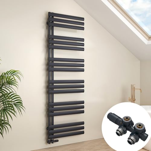 EMKE Oval Badheizkörper mit Multiblock 1740x600 mm, Handtuchheizkörper Seitenanschluss Handtuchwärmer Handtuchtrockner Heizkörper Bad Anthrazit 823 Watt EMKE Oval Badheizkörper mit Multiblock 1740x600 mm, Handtuchheizkörper Seitenanschluss Handtuchwärmer Handtuchtrockner Heizkörper Bad Anthrazit 823 Watt von EMKE
