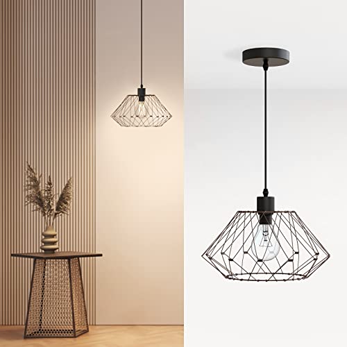 EMKE Pendelleuchte Lydia, E27 Pendellampe Retro 1 flammige Hängelampe Modern, Hängeleuchte Metallschirm Verformbar, Design Deckenleuchter für Esstisch Esstischlampe Wohnzimmerlampe von EMKE