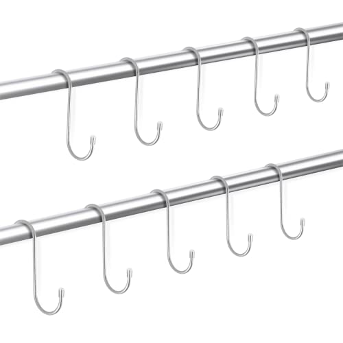 EMKE S-Haken 10 PCS, Edelstahl Haken zum Einhängen Mehrzweckhaken 10cm klein Haken, S Haken für Küche, Badezimmer, Garderobe von EMKE