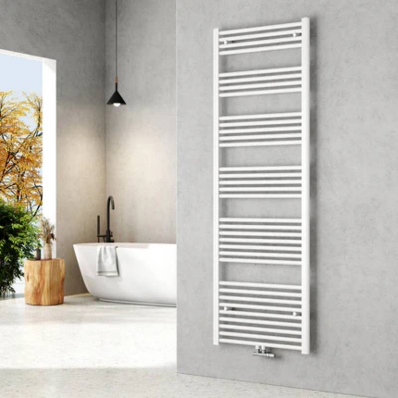 Badheizkörper mit Mittelanschluss zur vertikalen Montage, ideal als Handtuchtrockner von EMKE