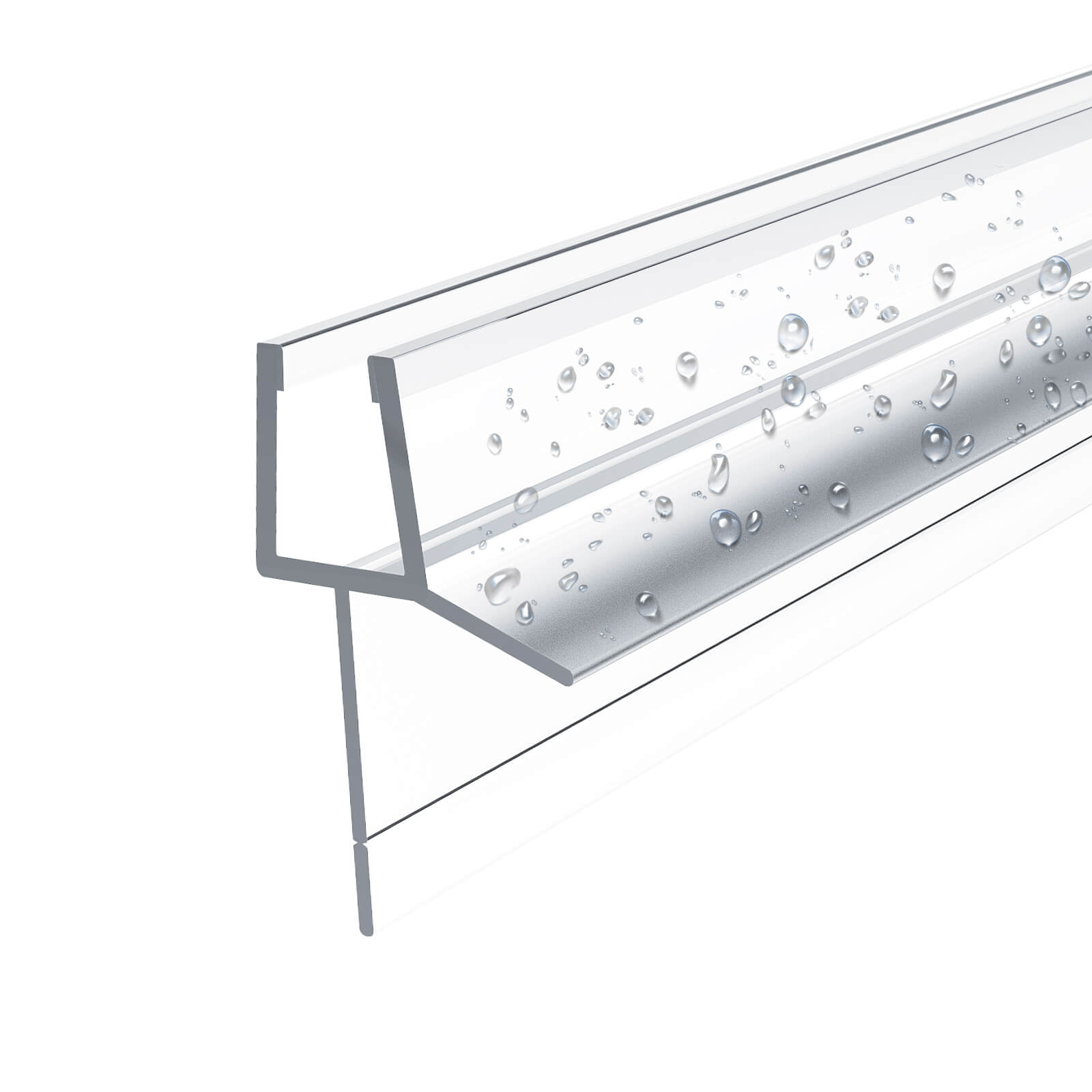Duschdichtung mit Spritzwasserschutz, passend für 4–6 mm Glas von EMKE