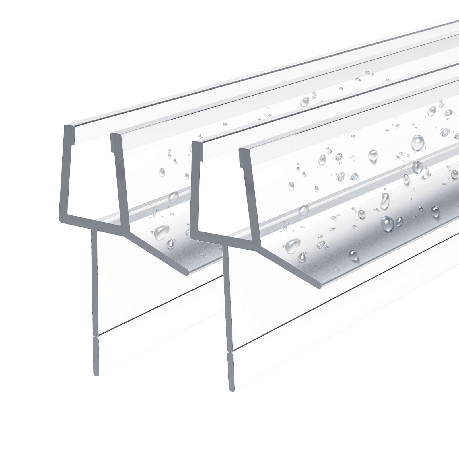 Duschdichtung mit Spritzwasserschutz, passend für 4–6 mm Glas von EMKE