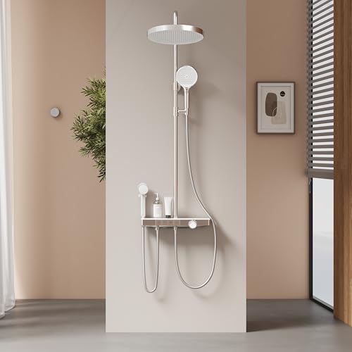 EMKE Thermostatische Duschsäule für Kinder, 320 mm große Regendusche, 4 Wasserausgänge, einfache Installation, verchromt, 1070 x 550 x 409 mm, verstellbare Höhe 800-1200 mm EMKE Thermostatische Duschsäule für Kinder, 320 mm große Regendusche, 4 Wasserausgänge, einfache Installation, verchromt, 1070 x 550 x 409 mm, verstellbare Höhe 800-1200 mm von EMKE