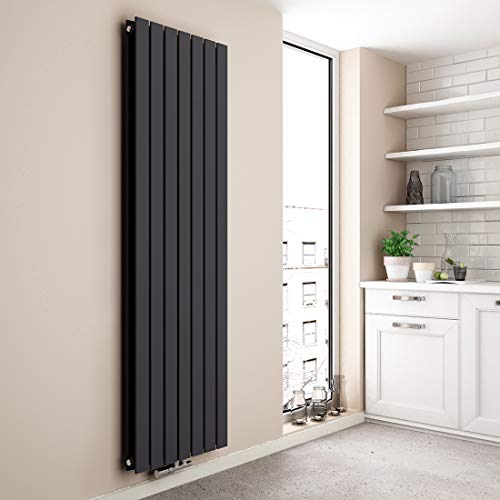 EMKE Vertikal Heizkörper 1800x540mm, Flachheizkörper Doppellagig Design Heizkörper Flach Paneelheizkörper Mittelanschluss Heizung Anthrazit 1949W von EMKE