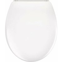 EMKE WC Sitz Toilettendeckel mit absenkautomatik, O-Form Klodeckel Weiß Klobrille Abnehmbar Toilettensitz bis 200KG von EMKE