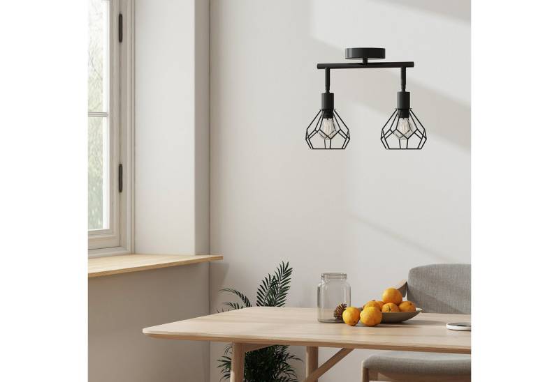 EMKE Wandleuchte Retro 1/2‑flammig, schwenkbar Mattschwarz, ohne Leuchtmittel, E14 Fassung(Glühbirne nicht enthalten) von EMKE