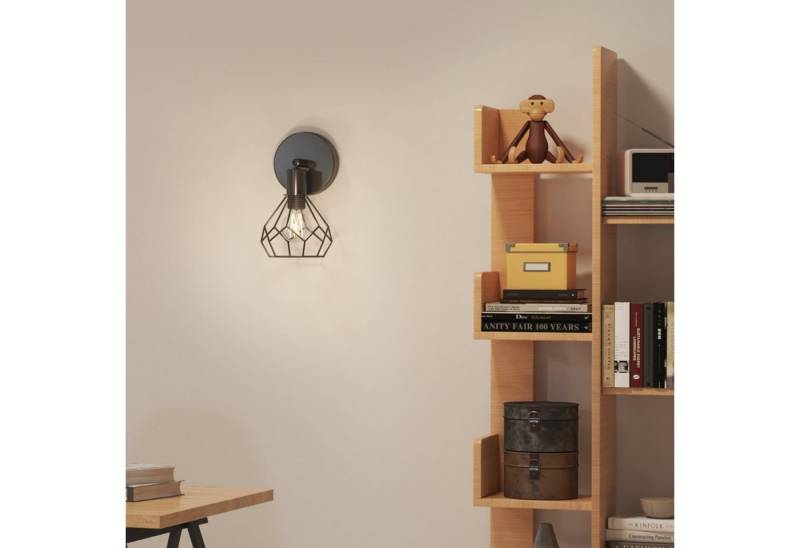 EMKE Wandleuchte Retro 1/2‑flammig, schwenkbar Mattschwarz, ohne Leuchtmittel, E14 Fassung(Glühbirne nicht enthalten) von EMKE