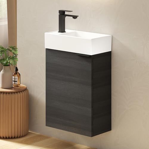 EMKE Waschtisch mit Unterschrank 41 cm, Badmöbel-Set mit Keramikwaschbecken – ideal für Gäste-WC & kleines Bad, Waschbecken mit Unterschrank, Anthrazit EMKE Waschtisch mit Unterschrank 41 cm, Badmöbel-Set mit Keramikwaschbecken – ideal für Gäste-WC & kleines Bad, Waschbecken mit Unterschrank, Anthrazit von EMKE