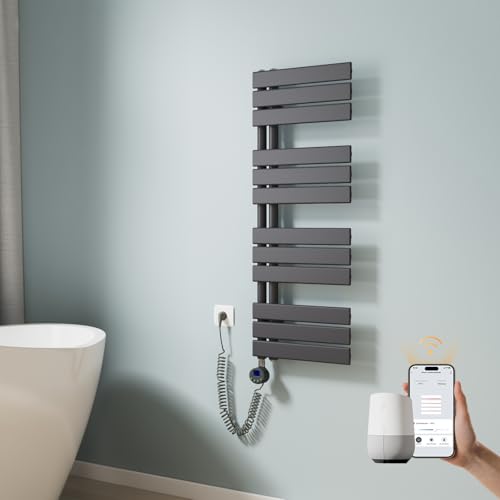 EMKE WiFi Intelligenter Badheizkörper Handtuchhalter Elektrisch 1041x400 mm, Handtuchheizkörper Elektrisch mit Thermostat Elektrischer Handtuchwärmer mit Heizstab Anthrazit 400W EMKE WiFi Intelligenter Badheizkörper Handtuchhalter Elektrisch 1041x400 mm, Handtuchheizkörper Elektrisch mit Thermostat Elektrischer Handtuchwärmer mit Heizstab Anthrazit 400W von EMKE