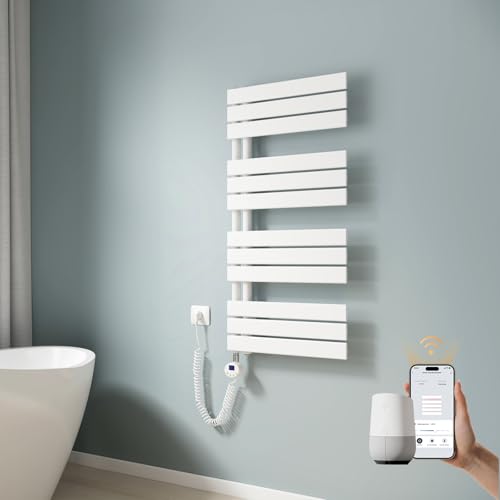 EMKE WiFi Intelligenter Badheizkörper Handtuchhalter Elektrisch 1041x500 mm, Handtuchheizkörper Elektrisch mit Thermostat Elektrischer Handtuchwärmer mit Heizstab Weiß 600W EMKE WiFi Intelligenter Badheizkörper Handtuchhalter Elektrisch 1041x500 mm, Handtuchheizkörper Elektrisch mit Thermostat Elektrischer Handtuchwärmer mit Heizstab Weiß 600W von EMKE