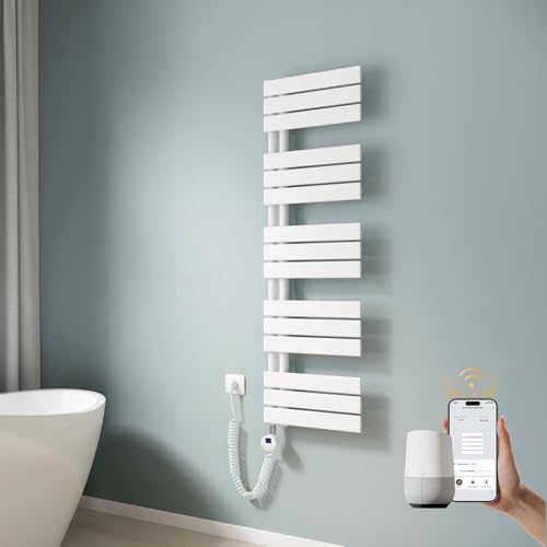 EMKE WiFi Intelligenter Badheizkörper Handtuchhalter Elektrisch 1320x400 mm, Handtuchheizkörper Elektrisch mit Thermostat Elektrischer Handtuchwärmer mit Heizstab Weiß 600W EMKE WiFi Intelligenter Badheizkörper Handtuchhalter Elektrisch 1320x400 mm, Handtuchheizkörper Elektrisch mit Thermostat Elektrischer Handtuchwärmer mit Heizstab Weiß 600W von EMKE