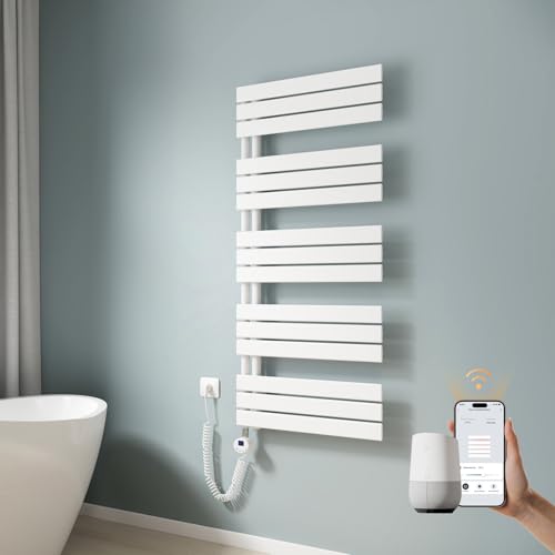 EMKE WiFi Intelligenter Badheizkörper Handtuchhalter Elektrisch 1320x600 mm, Handtuchheizkörper Elektrisch mit Thermostat Elektrischer Handtuchwärmer mit Heizstab Weiß 800W EMKE WiFi Intelligenter Badheizkörper Handtuchhalter Elektrisch 1320x600 mm, Handtuchheizkörper Elektrisch mit Thermostat Elektrischer Handtuchwärmer mit Heizstab Weiß 800W von EMKE