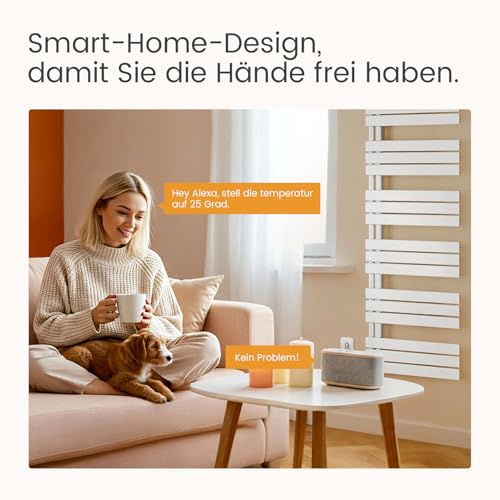 EMKE WiFi Intelligenter Badheizkörper Handtuchhalter Elektrisch 762x600 mm, Handtuchheizkörper Elektrisch mit Thermostat Elektrischer Handtuchwärmer mit Heizstab Weiß 400W EMKE WiFi Intelligenter Badheizkörper Handtuchhalter Elektrisch 762x600 mm, Handtuchheizkörper Elektrisch mit Thermostat Elektrischer Handtuchwärmer mit Heizstab Weiß 400W von EMKE