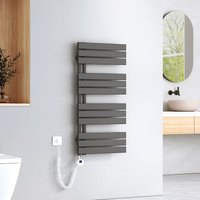 Emke - Elektrisch Badheizkörper Plattenheizkörper Handtuchhalter Handtuchtrokner Handtuchheizkörper inkl Heizstab mit timer Anthrazit 1041x500mm von EMKE