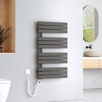 Elektrisch Badheizkörper Plattenheizkörper Handtuchhalter Handtuchtrokner Handtuchheizkörper inkl Heizstab mit timer Anthrazit 1041x600mm - Emke von EMKE