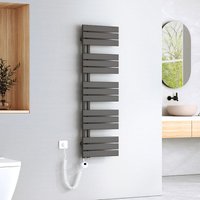 Emke - Elektrisch Badheizkörper Plattenheizkörper Handtuchhalter Handtuchtrokner Handtuchheizkörper inkl Heizstab mit timer Anthrazit 1320x400mm von EMKE