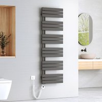Elektrisch Badheizkörper Plattenheizkörper Handtuchhalter Handtuchtrokner Handtuchheizkörper inkl Heizstab mit timer Anthrazit 1599x500mm - Emke von EMKE