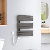 Elektrisch Badheizkörper Plattenheizkörper Handtuchhalter Handtuchtrokner Handtuchheizkörper inkl Heizstab mit timer Anthrazit 762x600mm - Emke von EMKE