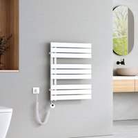 Emke - Elektrisch Badheizkörper Plattenheizkörper HandtuchhalterHandtuchtrokner Handtuchheizkörper inkl Heizstab mit timer Weiß 762x600mm von EMKE