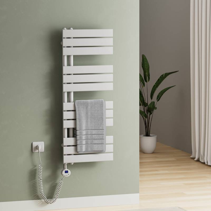 Elektrischer Handtuchheizkörper ESFTR – Flachrohr-Design, einseitig, rein elektrisch, mit Thermostat & Timerfunktion Elektrischer Handtuchheizkörper ESFTR – Flachrohr-Design, einseitig, rein elektrisch, mit Thermostat & Timerfunktion von EMKE