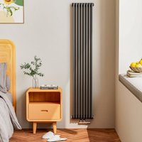Emke - Heizkörper 1800x348 mm d geformt Paneelheizkörper Horizontal Design Heizkörper Doppellagig Flachheizkörper Seitenanschluss Anthrazit 1611W von EMKE