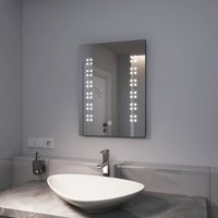 Led Badspiegel mit Beleuchtung 45x60cm Badezimmerspiegel mit Touchschalter Wandspiegel mit Beleuchtung 6000K Kaltweiß Lichtspiegel IP44 von EMKE
