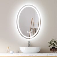 Emke - Oval led Spiegel mit 3 Lichtfarbe Dimmbar 60 x 80 cm Antibeschlag Badspiegel Emke - Oval led Spiegel mit 3 Lichtfarbe Dimmbar 60 x 80 cm Antibeschlag Badspiegel von EMKE