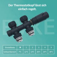 Emke - Hahnblock Thermostatventil Multiblock Set Heizkörper Mittelanschluss Eck- und Durchgangsform φ16xG1/2' Anthrazit von EMKE