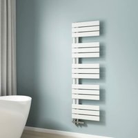 Emke - Handtuchwärmer Weiß Flach 1320x400 mm,Badheizkörper für Badezimmer Handtuchtrockner, Panel Handtuchhalter Seitenanschluss für Wasser 570W Emke - Handtuchwärmer Weiß Flach 1320x400 mm,Badheizkörper für Badezimmer Handtuchtrockner, Panel Handtuchhalter Seitenanschluss für Wasser 570W von EMKE