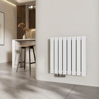 Heizkörper Flach Heizkörper Design Paneelheizkörper Horizontal, Einlagig, Seitenanschluss, 63x62cm, 450W, Weiß - Emke von EMKE