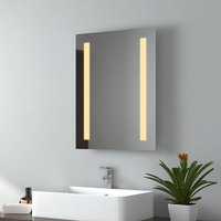 Led Badspiegel 45x60cm Badezimmerspiegel mit Beleuchtung Warmweißes Licht - Emke von EMKE