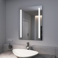 Led Badspiegel 80x60cm Badezimmerspiegel mit Kaltweißer Beleuchtung - Emke von EMKE